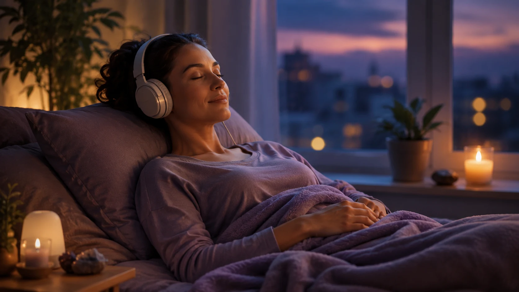 Calming sounds used as part of a bedtime routine