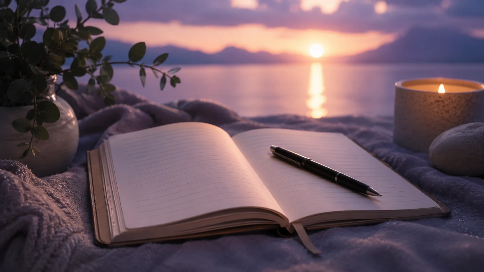 A peaceful journal scene for reflection and emotional support