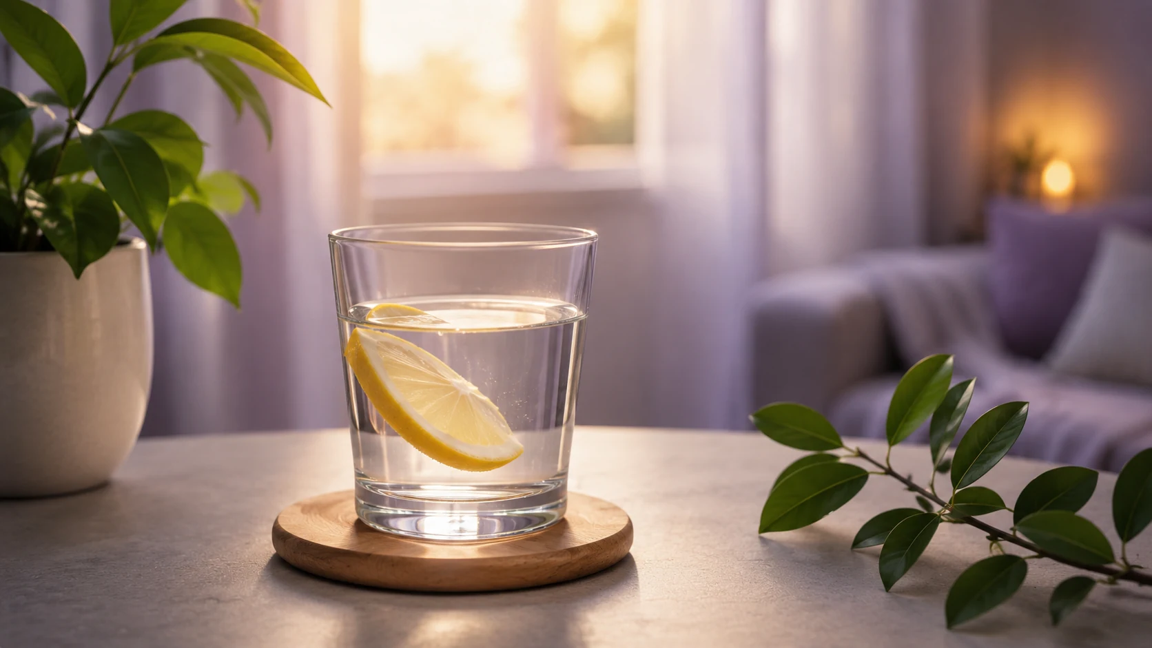 A simple glass of water as part of a healthy morning routine